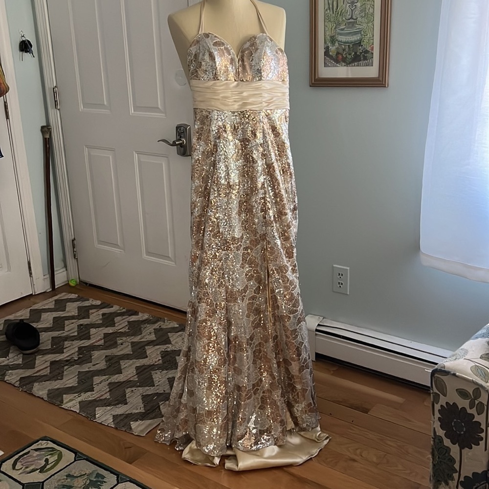 Cire A Division of Landa Prom Dress Satin and Sequin Gown size 4